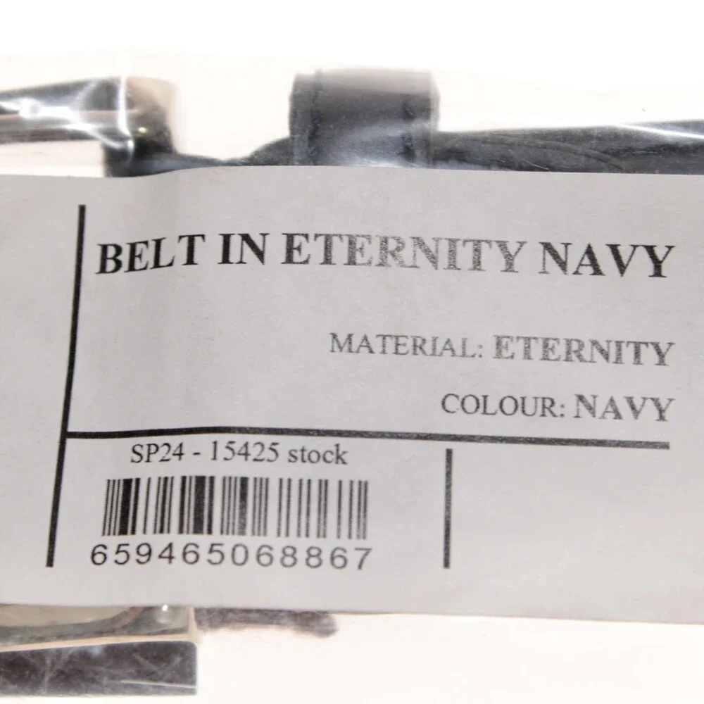 Di Bianco NWT Cut to Size Dress Belt In Solid Navy Blue Leather One Size